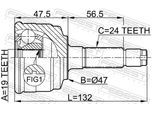 FEBEST Gelenksatz, Antriebswelle 0910014 Vorderachse für DAIHATSU TOYOTA
