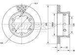 TOMEX BRAKES Bremsscheibe tx7025 Hinterachse belüftet 285mm 22mm für VW Mercedes