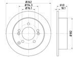 HELLA Bremsscheibe 8dd355113641 262mm 10,1mm für HYUNDAI (BEIJING) KIA (DYK)