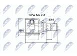 NTY Gelenksatz, Antriebswelle npwms015 getriebeseitig für MITSUBISHI