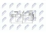 NTY Gelenksatz, Antriebswelle npzda013 radseitig für DAIHATSU TOYOTA