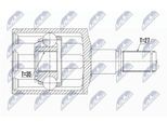 NTY Gelenksatz, Antriebswelle npwch028 getriebeseitig für Chrysler ALFAROME/Fiat/LANCI