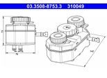 ATE Ausgleichsbehälter, Bremsflüssigkeit 03350887533 für Mercedes