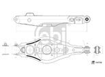 FEBI BILSTEIN Lenker, Radaufhängung 194708 hinten für TOYOTA LEXUS