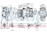NISSENS Kompressor, Klimaanlage 890696 für Mercedes