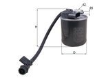 MAHLE Kraftstofffilter kl947 Leitungsfilter 123,8mm für Mercedes