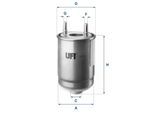 UFI Kraftstofffilter 2418700 Filtereinsatz 147mm GewindemaßM10 für RENAULT