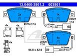 ATE Bremsensatz, Scheibenbremse Bremsensatz-Vorn und Hinten sg00000dfx Hinterachse voll 251mm 10mm für Peugeot Citroën Fiat