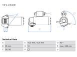 BOSCH Starter 0986027230 für Ford MITSUBISHI
