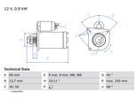 BOSCH Starter 0986021970 für STEYR MINI BMW Peugeot DS