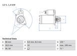 BOSCH Starter 0986025210 für Vaughall Opel
