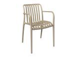Ambia Garden Stapelsessel , Beige , Kunststoff , Rundrohr , 55x81x57 cm , stapelbar, inklusive Armlehnen , Gartenmöbel, Balkonmöbel