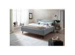 P & B , Hellblau , Textil , Esche , 160x200 cm , Reach, Goldenes M ,