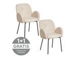 Mid.you , Schwarz, Beige , Holz, Metall, Textil , Pappel , Sperrholz , 62x85x64 cm , Bsci , inklusive Armlehnen , Esszimmer, Esszimmerstühle, Polsterstühle