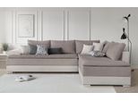 Ecksofa HOME AFFAIRE "Night & Day L-Form, B: 324 cm, Dauer-Schlaffunktion und Armlehne", grau (taupe), B:324cm H:95cm T:218cm, Struktur ( 100% Polyester);Luxus-Microfaser (100% Polyester), Sofas, Ecksofa, Bettfunktion & Bettkasten, Boxspringbett 180x200 cm