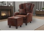 Ohrensessel HOME AFFAIRE "Oliver, B: 92 cm, Sitzhöhe: 41 cm", braun, B:93cm H:102cm T:90cm, Bezug aus 100% Polyester, Sessel, Ohrensessel, 1 Zierkissen