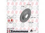 ZIMMERMANN Bremsscheibe COAT Z 100124820 Hinterachse voll 239mm 9mm für VAG