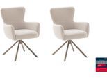 4-Fußstuhl MCA FURNITURE, creme, taupe, creme, B:60cm H:88cm T:66cm, Polyester, Stühle, Taschenfederkern, 360 drehbar