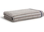 Duschtuch MÖVE "Geometric Shapes Stripes", beige (ginger), B:67cm L:140cm, Frottier, Walkfrottier, Handtücher