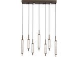 SEARCHLIGHT LED Pendelleuchte "Cattail 7Lt LED-Pendelleuchte aus Latte-Metall mit klarem Glas", Energieeffizienz: G (A-G), latte, klar, H: 35cm, 1 Stk., Leuchten, LED Pendelleuchte