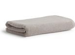 Duschtuch MÖVE "Soft Silence Uni mit Prägeetikett", silber grau, B:67cm L:140cm, Frottier, Walkfrottier, Handtücher