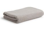 Handtuch MÖVE "Soft Silence Uni mit Prägeetikett", beige (silber grau), B:50cm L:100cm, Frottier, Walkfrottier, Handtücher