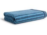 Duschtuch MÖVE "Geometric Shapes Stripes", blau (steel blau), B:67cm L:140cm, Frottier, Walkfrottier, Handtücher