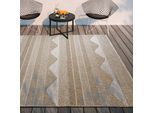 Teppich VILLEROY & BOCH "Elisabeth", braun (hellbraun), B:190cm H:8mm L:290cm, Polypropylen, Teppiche, Teppich, In-& Outdoor, Flachgewebe, wetterfest, Terrasse, Balkon, natur, modern
