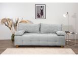 Schlafsofa COLLECTION AB "Bella, B: 196 cm, Liegefl. 145x196 cm", grau (hellgrau), B:196cm H:45cm T:96cm, 100%Polyester, Sofas, Schlafsofa, Bettfunktion, Bettkasten & 2 Armlehnenkissen, Federkern