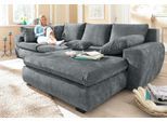 Ecksofa HOME AFFAIRE "Cara Mia L-Form, B: 325 cm - OTTO. Verlässliche Qualität.", grau, B:325cm H:87cm T:183cm, Luxus-Microfaser Vintageoptik (100% Polyester);Microfaser Antiklederoptik (100% Polyester), Sofas, Ecksofa, 4 Zierkissen, optional Bettfunktion & Bettkasten