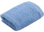 Waschlappen VOSSEN "Vegan Life", blau (pacific pearl), 3 Stk., Walkfrottee, Handtücher, Waschlappen, 100% vegan