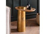 Beistelltisch FineBuy Anstelltisch Massivholz Metall 50x30 cm Wohnzimmertisch