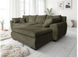 Ecksofa HOME AFFAIRE "Cara Mia L-Form, B: 325 cm - OTTO. Verlässliche Qualität.", olive, B:325cm H:87cm T:183cm, Luxus-Microfaser Vintageoptik (100% Polyester);Microfaser Antiklederoptik (100% Polyester), Sofas, Ecksofa, 4 Zierkissen, optional Bettfunktion & Bettkasten