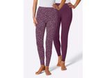 Leggings, Damen, Gr. 24/25, Kurzgrößen, rot (bordeaux), 95% Baumwolle, 5% Elasthan, unifarben, Hosen Leggings