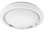 EGLO Deckenleuchte "CAPASSO", weiß (weiß, chromfarben), 1, Ø 34cm H: 6,5cm, 1 Stk., Leuchten, Deckenleuchte, Wandlampe, Chromring, Stahl, Kunststoff, Deckenleuchte