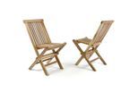 Gartenstuhl VCM "2er Gartenstuhl Kinder Klappstuhl Holz Teak", braun, Obermaterial: 100% Sonstiges Material (Ananasfaser) AM_PF ., Stühle, Gartenstuhl