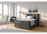 Boxspringbett OTTO HOME "FYNNA in den Breiten 140 & 180cm erhältlich, inkl. Bettkasten", anthrazit, B:141cm L:210cm, Komplettbetten, Boxspringbett, inkl. Topper, erhältlich in verschiedenen Farben