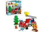 Konstruktionsspielsteine LEGO "Löschauto mit Schlauch und Feuerwehrmann (10473), LEGO DUPLO Town", bunt, Spielbausteine, Kinder, Kunststoff, Konstruktionsspielsteine