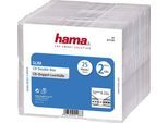 HAMA CD-Hülle "CD-Leerhülle Slim Double 25er-Pack Transparent Schutzcase Schutzhülle", transparent, B:12,9cm H:12,8cm T:14,8cm, Hüllen, CD-Hülle