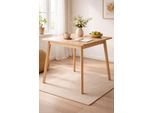 Esstisch HAMMEL FURNITURE "Esstisch Basic– ausziehbar, dänisches Design, mit Einlegeplatten", beige (naturfarben), B:90cm H:76cm T:90cm, Tischplatte: Eiche Melamin mit weiß pigmentierter Eichenkante (Mattlack), Gestell: Eiche massiv weiß pigmentiert, Tische, Esstisch, Flexibel erweiterbar 90–164 cm – stabil aus Massivholz