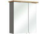 Spiegelschrank SAPHIR "mit LED-Beleuchtung und Türdämpfer", grau, B:60cm H:72cm T:20cm, Holzwerkstoff, Schränke, Spiegelschrank