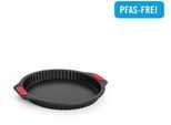 Tarteform WOLL "Woll Let's bake Quiche- und Tarteform, Kuchenform, Backform, rund", schwarz, T:4cm Ø:26cm, Aluminium, Küchenformen, mit Antihaftversiegelung und integrierten Silikongriffen, PFAS-Frei