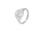 Fingerring TOM TAILOR "Schmuck Geschenk Edelstahl" Gr. 56, silber (edelstahlfarben, kristallweiß), Fingerringe, Damen, 56, Edelstahl, 2,5mm, Fingerring, mit Glassteine
