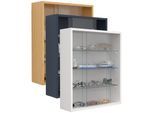 VCM Glasvitrine hängend Vitrine Glas mit ESG-Sicherheitsglas Maße ca. H. 60 x B. 50 x T. 15 cm Hängevitrine Glas Modern und platzsparend Glas Vitrinenschrank - Drivalo M