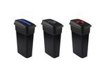 rothopro Wertstoffsammler SELECTO 3er-Set, Volumen 3 x 55 l, schwarz