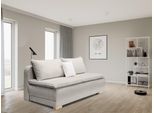 Schlafsofa HOME AFFAIRE "Bea, B: 218 cm, Liegel. 158x198 cm", grau (taupe), B:218cm T:96cm, 100%Polyester, Sofas, Schlafsofa, Bettfunktion, Bettkasten & 1 Zierkissen, Dauerschlafsofa mit Boxspring