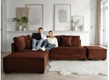 Ecksofa HOME AFFAIRE "Night & Day L-Form, B: 316 cm mit Dauer-Schlaffunktion 180x200 cm", terracota, B:316cm T:215cm, 100% Polyester, Sofas, Ecksofa, Set: Sofa & Hocker, Bettfunktion, Bettkasten & Kissen, Boxspringbett