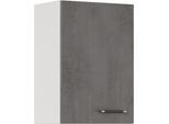 Hängeschrank IMPULS KÜCHEN "Prag", in drei Breiten, Höhe: 72,3 cm", grau (beton, optik schiefer dunkelgrau), B:50cm H:72,3cm T:34,2cm, Dekorfolie, Holzwerkstoff, Schränke, Hängeschrank, vormontiert, mit Drehtür und zwei verstellbaren Fachböden