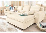 Ecksofa HOME AFFAIRE "Cara Mia L-Form, B: 325 cm - OTTO. Verlässliche Qualität.", beige (creme), B:325cm H:87cm T:183cm, Luxus-Microfaser Vintageoptik (100% Polyester);Microfaser Antiklederoptik (100% Polyester), Sofas, Ecksofa, 4 Zierkissen, optional Bettfunktion & Bettkasten