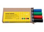 Board-Marker Sigel, 4er Set, Rundspitze: 2-3 mm, leicht abwischbar, farbsortiert